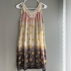 Lace-Trimmed Ombre Dress